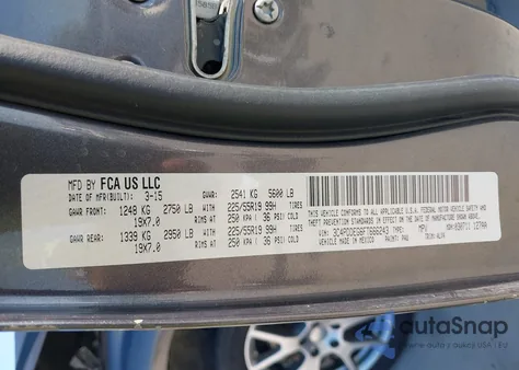 2015 Dodge Journey R/T from USA, damaged, VIN 3C4PDDEG6FT666243